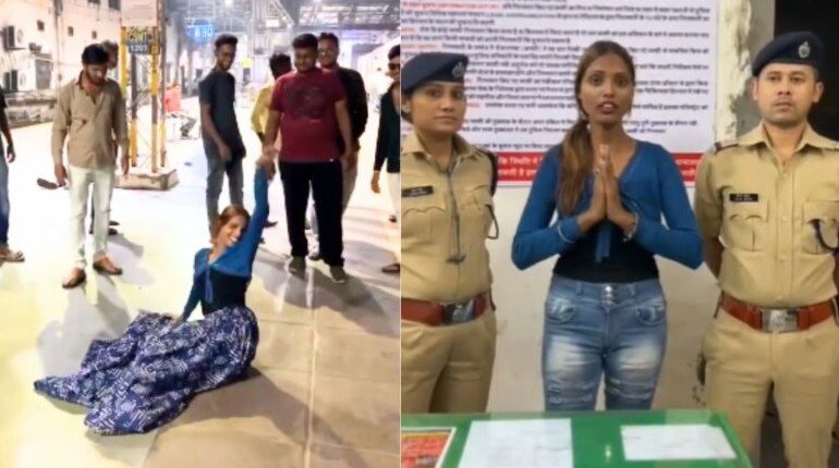 Seema Kanojia, who violated railway rules on the CSMT platform, was given a fine by the police.